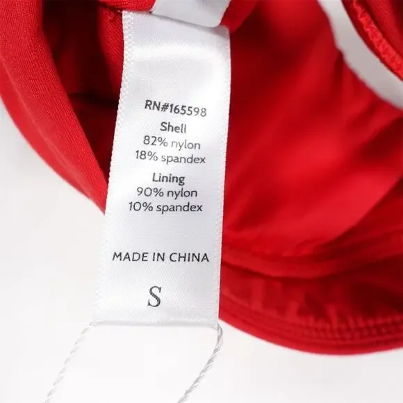 NWT Andie Swim Women's Ventura Bikini Top Cherry Red Size Small Padded Support - Picture 6 of 10